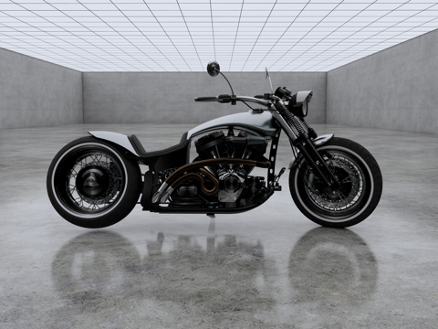 chopper 00 Fin 04 摩托 复古摩托 巡航摩托su模型 