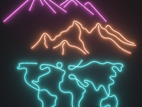  霓虹灯3d模型 