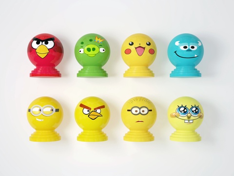  卡通石墩3d模型 