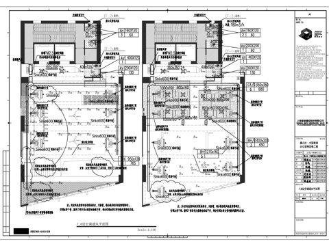  工业风咖啡店暖通施工图cad施工图 