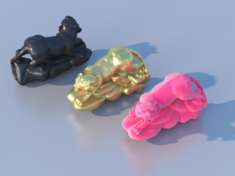  雕塑 动物摆件 小品3d模型 