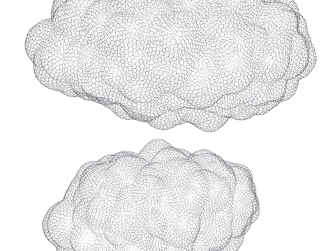  现代金属装饰云朵挂件3d模型 