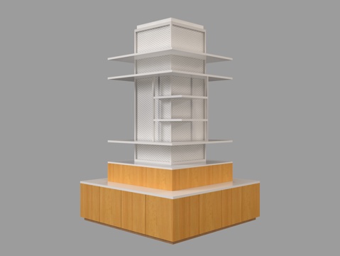  展柜货架 包柱货架 包柱 木柜 货架 超市货架 展示柜 陈列su模型 