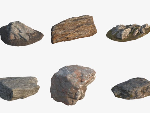  海边大石头巨石岩石3d模型 