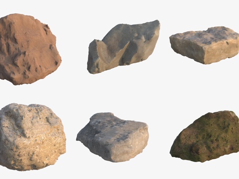  海边大石头巨石岩石3d模型 