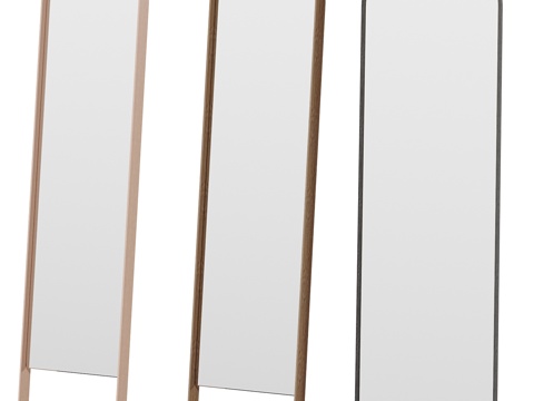  新中式 Woody 穿衣镜 镜子3d模型 