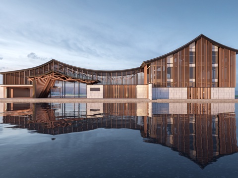  现代美术馆建筑 公共建筑 景观建筑 展览馆建筑 驿站建筑su模型 