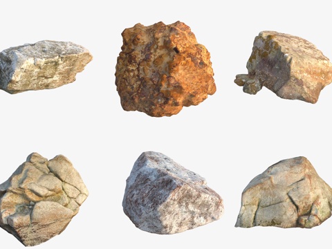  海边大石头巨石岩石3d模型 