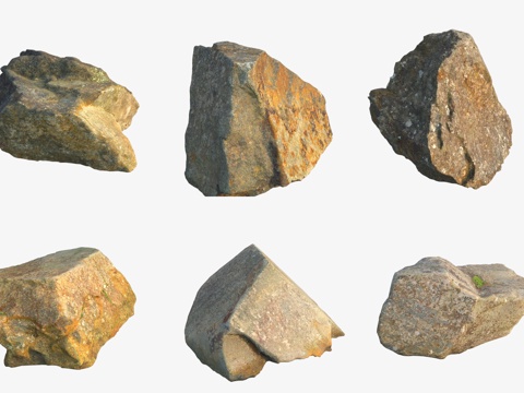  海边大石头巨石岩石3d模型 