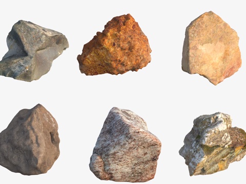  海边大石头巨石岩石3d模型 