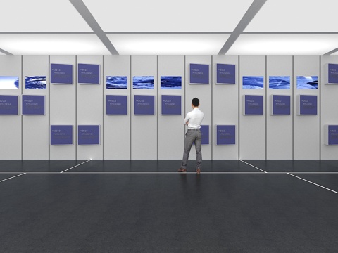  文化墙 企业文化墙 展示墙 教室 展厅 校园文化 走廊3d模型 