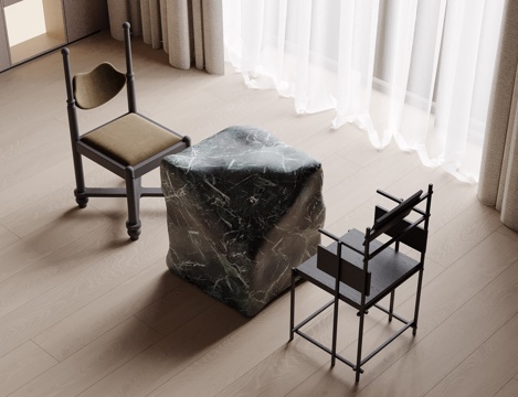  现代餐桌椅3d模型 