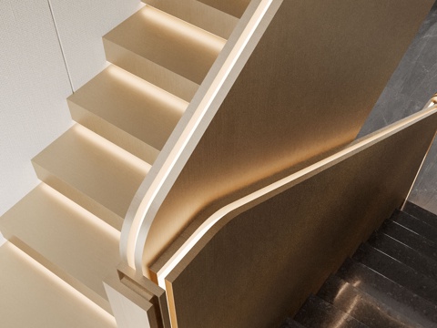  现代楼梯间3d模型 