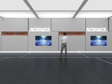  文化墙 企业文化墙 展示墙 教室 展厅 校园文化 走廊3d模型 