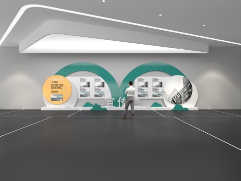  文化墙 企业文化墙 展示墙 主题墙 展厅 校园文化 走廊3d模型 