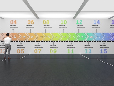  文化墙 企业文化墙 展示墙 主题墙 展厅 校园文化 走廊3d模型 