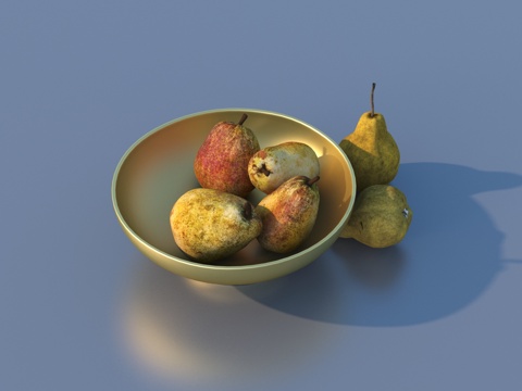  梨 梨子 香梨 水果 食物3d模型 