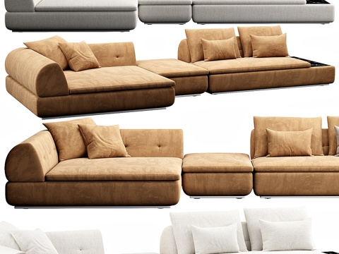  现代意式轻奢 Minotti 组合沙发3d模型 