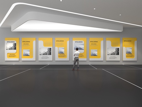  文化墙 企业文化墙 教育 主题墙 展厅 校园文化 走廊3d模型 
