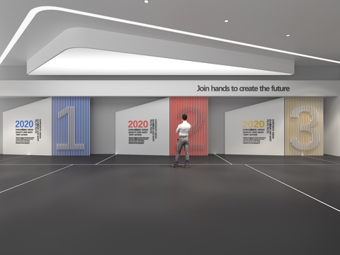  文化墙 企业文化墙 展示墙 主题墙 展厅 校园文化 走廊3d模型 