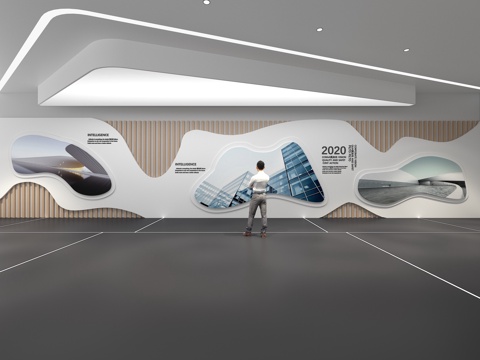  文化墙 企业文化墙 展示墙 主题墙 展厅 校园文化 走廊3d模型 