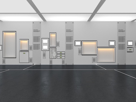  文化墙 企业文化墙 展示墙 教室 展厅 校园文化 走廊3d模型 