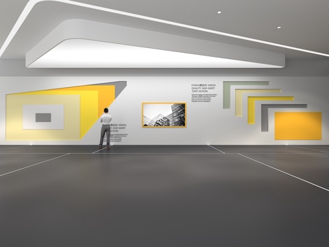  文化墙 企业文化墙 教室 主题墙 展厅 校园文化 走廊3d模型 