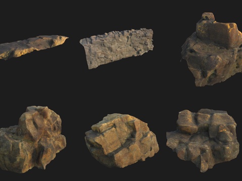  悬崖石头岩石巨石3d模型 