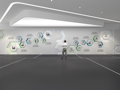  文化墙 企业文化墙 教育 主题墙 展厅 校园文化 走廊3d模型 