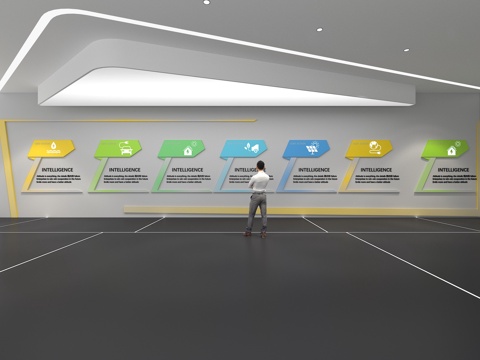 文化墙 企业文化墙 教育 主题墙 展厅 校园文化 走廊3d模型 