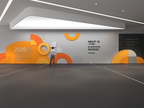  文化墙 企业文化墙 展示墙 教室 展厅 校园文化 走廊3d模型 