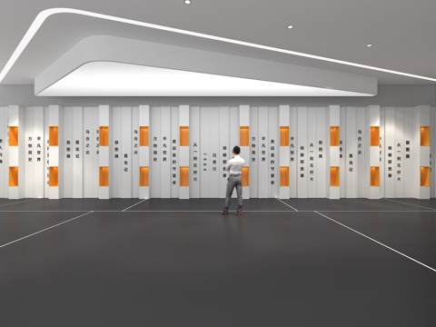  文化墙 企业文化墙 教育 主题墙 展厅 校园文化 走廊3d模型 