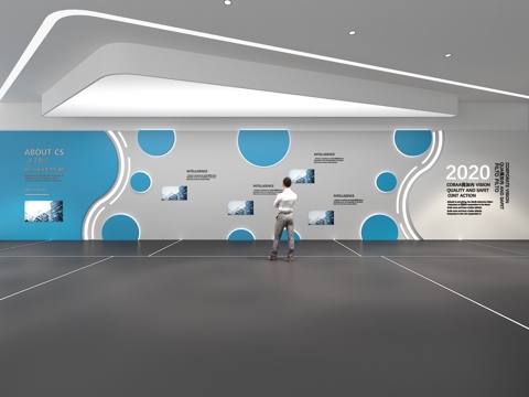  文化墙 企业文化墙 展示墙 主题墙 展厅 校园文化 走廊3d模型 