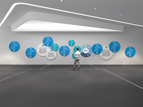  文化墙 企业文化墙 教室 主题墙 展厅 校园文化 走廊3d模型 