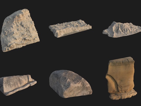  悬崖石头岩石巨石3d模型 