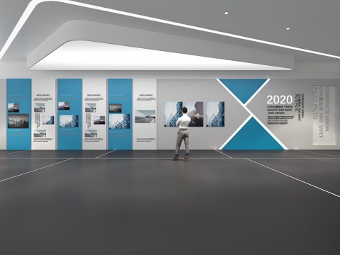  文化墙 企业文化墙 教室 主题墙 展厅 校园文化 走廊3d模型 
