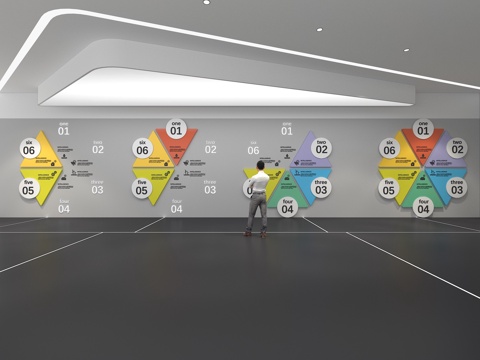  文化墙 企业文化墙 展示墙 教育 展厅 校园文化 走廊3d模型 