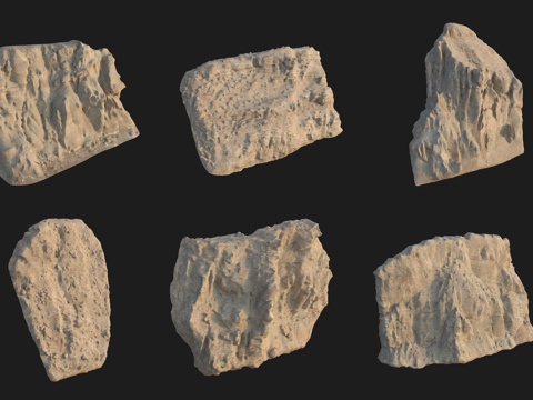  悬崖大石头岩石巨石3d模型 