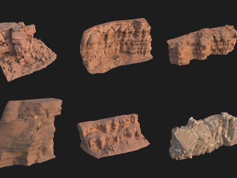  悬崖大石头岩石巨石3d模型 