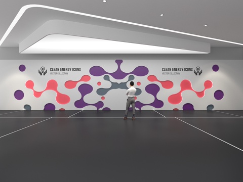  文化墙 企业文化墙 教育 主题墙 展厅 校园文化 走廊3d模型 
