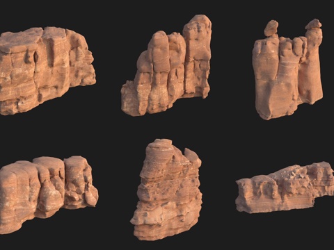  悬崖大石头岩石巨石3d模型 