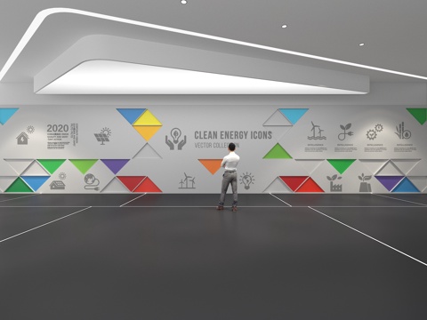  文化墙 企业文化墙 教育 主题墙 展厅 校园文化 走廊3d模型 