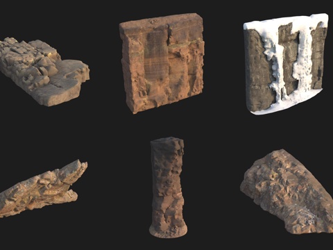  悬崖大石头岩石巨石冰雪3d模型 