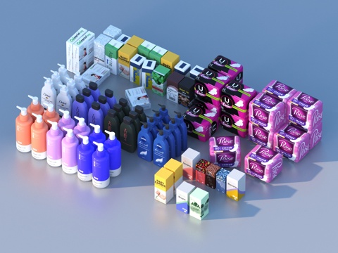 化妆品 药盒 超市商品 生活用品 日用百货3d模型 
