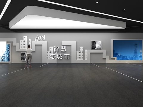  文化墙 企业文化墙 展示墙 智慧城市 展厅 校园文化3d模型 