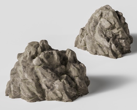  景观石 石块 石材 假山 园林石头 岩石3d模型 