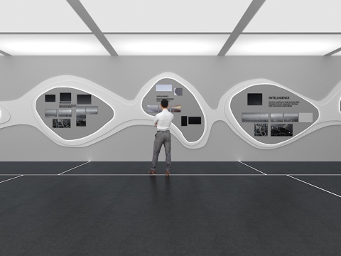  文化墙 企业文化墙 展示墙 教室 展厅 校园文化 走廊3d模型 