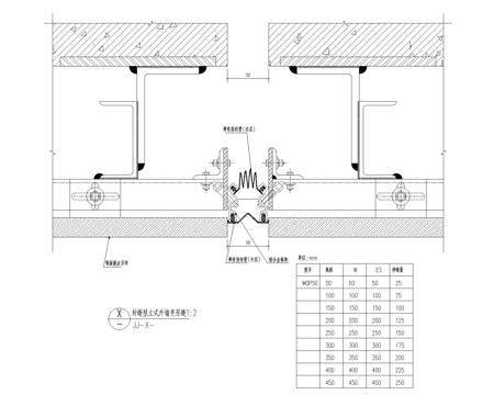  变形缝建筑构造cad施工图 