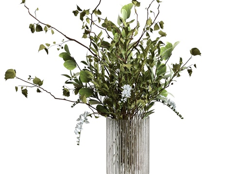  现代玻璃花瓶花艺3d模型 