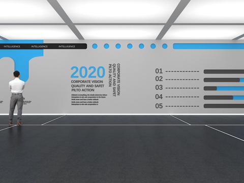  文化墙 企业文化墙 展示墙 教室 展厅 校园文化 走廊3d模型 